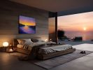 Sunset over a river - "Somewhere Out There" | Oil And Acrylic Painting in Paintings by Victoria Veedell. Item made of canvas works with contemporary & coastal style