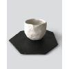 AKIKO x DPTO.LA Black & White Cup & Saucer Sets | Drinkware by AKIKO TSUJI | Departamento in Los Angeles. Item composed of stoneware