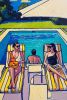 Poolside Glamour | Oil And Acrylic Painting in Paintings by Berezart. Item made of canvas works with contemporary & mediterranean style