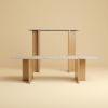 Travertine and Oak Console Table - MAHA by Lebanto | Tables by Lebanto. Item made of oak wood & marble compatible with minimalism and contemporary style