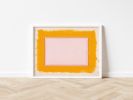 Bright Abstract Marigold Yellow & Pink Modern Art Print | Prints by Emily Keating Snyder. Item composed of paper in minimalism or contemporary style