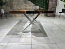 Clear Waterfall Resin River Table | Dining Table in Tables by Gül Natural Furniture. Item made of walnut with synthetic works with minimalism & mid century modern style