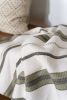 Stripe Pantelhó Handwoven Throw (SAGE) | Linens & Bedding by Routes Interiors. Item made of cotton works with boho & eclectic & maximalism style