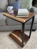 Live-Edge Walnut C-Table | Side Table in Tables by Hazel Oak Farms. Item composed of walnut & steel compatible with minimalism and mid century modern style