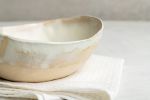 Cream Ceramic Salad Bowl, Unique Wedding Gift | Dinnerware by ShellyClayspot. Item made of stoneware works with minimalism & urban style