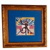 hand-embroidered needlepoint JUNGLE BOOGIE monkey art framed | Embroidery in Wall Hangings by Mommani Threads. Item made of wood & wool compatible with contemporary and eclectic & maximalism style