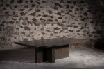 Dark Pine Convertible Ping Pong / Dining Table | Tables by NO AGE FURNITURE STUDIO. Item made of wood works with contemporary style