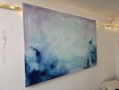 September sky - blue abstract seascape sky painting | Oil And Acrylic Painting in Paintings by Jennifer Baker Fine Art. Item made of canvas works with contemporary & coastal style