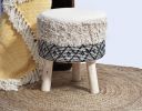 Artisanal Crafted Handloom Wood Stool_ Mango wood chair | Chairs by Humanity Centred Designs. Item made of wood with cotton works with boho & minimalism style
