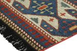 Rug & Kilim’s Caucasian Kuba Rug in Gold, Red and Blue | Area Rug in Rugs by Rug and Kilim