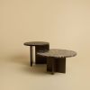 Round Side Table in Smoked Oak - KUME Series by Lebanto | Tables by Lebanto. Item composed of oak wood in minimalism or contemporary style