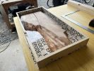 End Table Maple/Rust colored Epoxy | Cocktail Table in Tables by Great Lakes Custom Furniture. Item made of oak wood