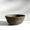 Fluted Centerpiece Bowl in Earthen Brown Concrete | Decorative Bowl in Decorative Objects by Carolyn Powers Designs. Item composed of concrete in minimalism or contemporary style
