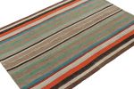 Vintage Persian Kilim with Vibrant Polychromatic Stripes | Area Rug in Rugs by Rug and Kilim