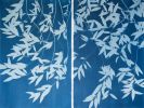 Night Laurel Diptych: Two 40x26" cyanotypes/ 40x52" total | Photography by Christine So. Item made of paper works with boho & japandi style