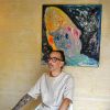 The Man with the Golden Helmet | Oil And Acrylic Painting in Paintings by Jacob von Sternberg Large Abstracts. Item composed of canvas and synthetic