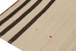 Vintage Persian Kilim in Beige with Rich Brown Stripes | Area Rug in Rugs by Rug and Kilim