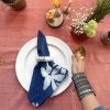 Blue Dinner Napkins | Set of 4 - Lotus | Linens & Bedding by ichcha. Item composed of cotton in boho or art deco style