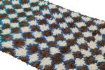 Vintage Moroccan Runner Rug in Brown, White & Blue Diamond | Area Rug in Rugs by Rug and Kilim