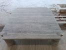 Coffee Table Modern Square Eros Silver Travertine , Handmade | Tables by Babil Stone. Item made of marble compatible with art deco and modern style