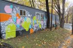 ArtPark Homes Mobile Home mural | Street Murals by Rowan Willigan. Item made of synthetic