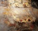 Granadas en la ventana (Pomegranates at the Window) | Drawing in Paintings by Jesnagar. Item composed of wood in contemporary or country & farmhouse style