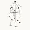 Emily V12 Pendant Light – Gold Semi-Matte | Pendants by MOSS Objects. Item composed of oak wood and steel in contemporary or modern style