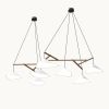 Emily Group of Seven Pendant Light – Black High Gloss | Chandeliers by MOSS Objects. Item composed of oak wood and steel in contemporary or modern style