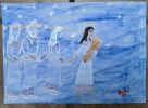 Mientras aire y agua somos | Oil And Acrylic Painting in Paintings by Elena Parau. Item made of paper works with boho & country & farmhouse style