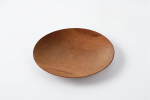Sculpted Oak Wave Bowl on Light Marble Base | Decorative Plate in Decorative Objects by Holzkunst Samuel Meisinger. Item composed of oak wood in art deco or modern style