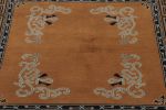 Rug & Kilim’s Chinese Art Deco Square Rug, Brown with Greek | Area Rug in Rugs by Rug and Kilim