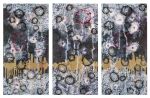 Spores #5 - Triptych | Mixed Media by Joanie Gagnon San Chirico Studio. Item made of canvas with fiber