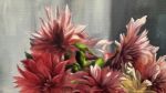 'Blushing Mums' Original Oil Painting | Oil And Acrylic Painting in Paintings by Jenny Stewart's Fine Art. Item made of canvas compatible with mid century modern and contemporary style