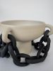Black Chain Fruit Bowl | Decorative Bowl in Decorative Objects by isiko. Item composed of ceramic in minimalism or contemporary style