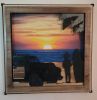 Surfer at Sunset Sillouette Handmade Laser Wall Art | Wall Sculpture in Wall Hangings by QUALITY OF LIFE. Item composed of birch wood and canvas in coastal or modern style