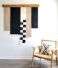 Noir Wall hanging Kilim | Tapestry in Wall Hangings by Mumo Toronto. Item composed of wood and wool in boho or contemporary style