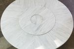 Dining Table with White Ibiza Marble top, Aragon | Tables by Costantini Design. Item composed of metal & marble