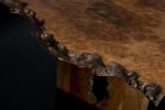 Cross Grain Burr Elm Table with Inverted Live Edge Legs. | Dining Table in Tables by Jonathan Field. Item composed of wood