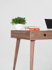 Mid century modern, walnut desk with three drawers | Tables by Mo Woodwork. Item made of walnut