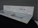 COLFAX Concrete Double Vanity Top with Rectangle Sinks | Countertop in Furniture by Wood and Stone Designs. Item composed of concrete