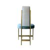 Rec Blue Velvet Chair | Dining Chair in Chairs by LAGU. Item made of fabric with brass