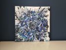 Blue Cornflower Burst Abstract Floral Canvas Painting | Prints by Judy Century Art. Item made of canvas & paper