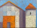 Pine Mountain Storehouse | Mixed Media in Paintings by Rich Godfrey. Item made of wood & canvas compatible with minimalism and mid century modern style