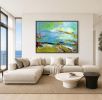 Coastal Abstract Landscape Painting Splendid Dorothy Fagan | Mixed Media in Paintings by Dorothy Fagan Fine Arts. Item made of canvas compatible with mid century modern and contemporary style