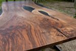 Walnut and Black Epoxy Single Slab Dining / Conference Table | Dining Table in Tables by Adrian Vogel. Item made of walnut with steel