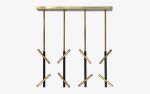 Irregular Four Light Ceiling Lamp | Chandeliers by LAGU. Item composed of brass in art deco or modern style