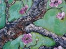 “Bird Songs” Original Cherry Blossom Tree Branch Painting | Paintings by Emily Newman Fine Art. Item composed of canvas in contemporary or eclectic & maximalism style