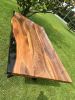 Black Walnut Epoxy Dining Table - Live Edge Wood Slabs | Tables by Tinella Collection. Item composed of walnut & metal compatible with contemporary and country & farmhouse style