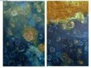 Surge Diptych | Public Art by Joanie Gagnon San Chirico Studio | Rutgers University—Camden Nursing and Science Building in Camden. Item made of canvas with synthetic