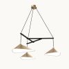 Emily Group of Three Pendant Light – Dark Bronze Semi-Matte | Chandeliers by MOSS Objects. Item made of oak wood with steel works with contemporary & modern style